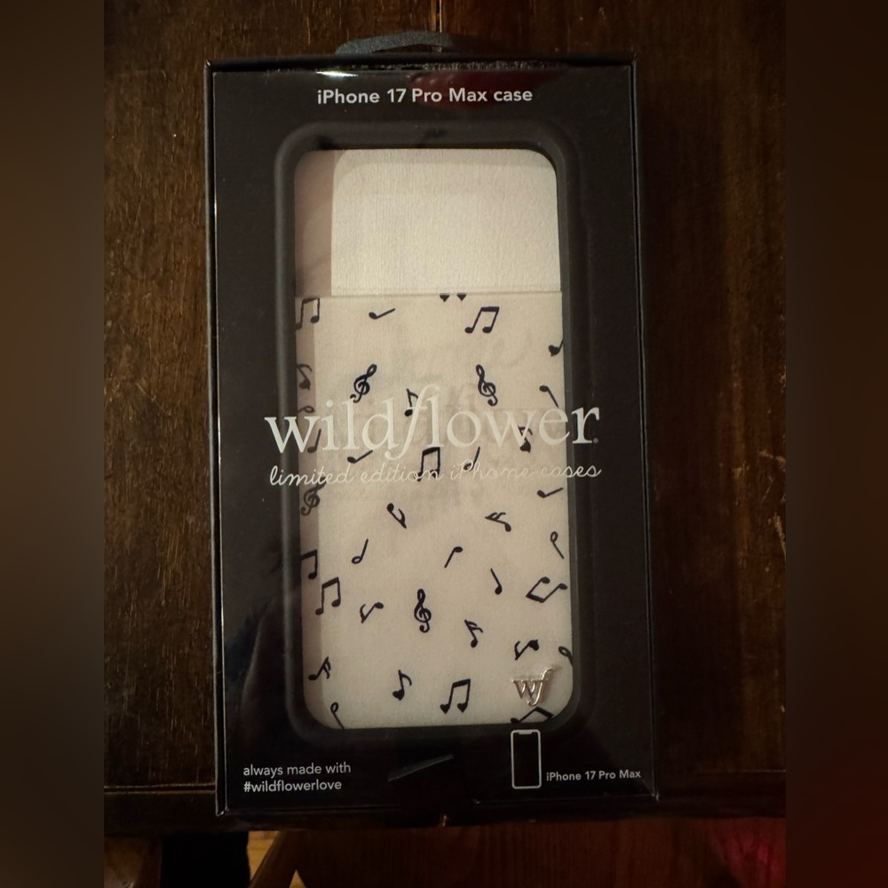 Wildflowers Love Notes Case for iPhone 17 Pro Max - White and Black